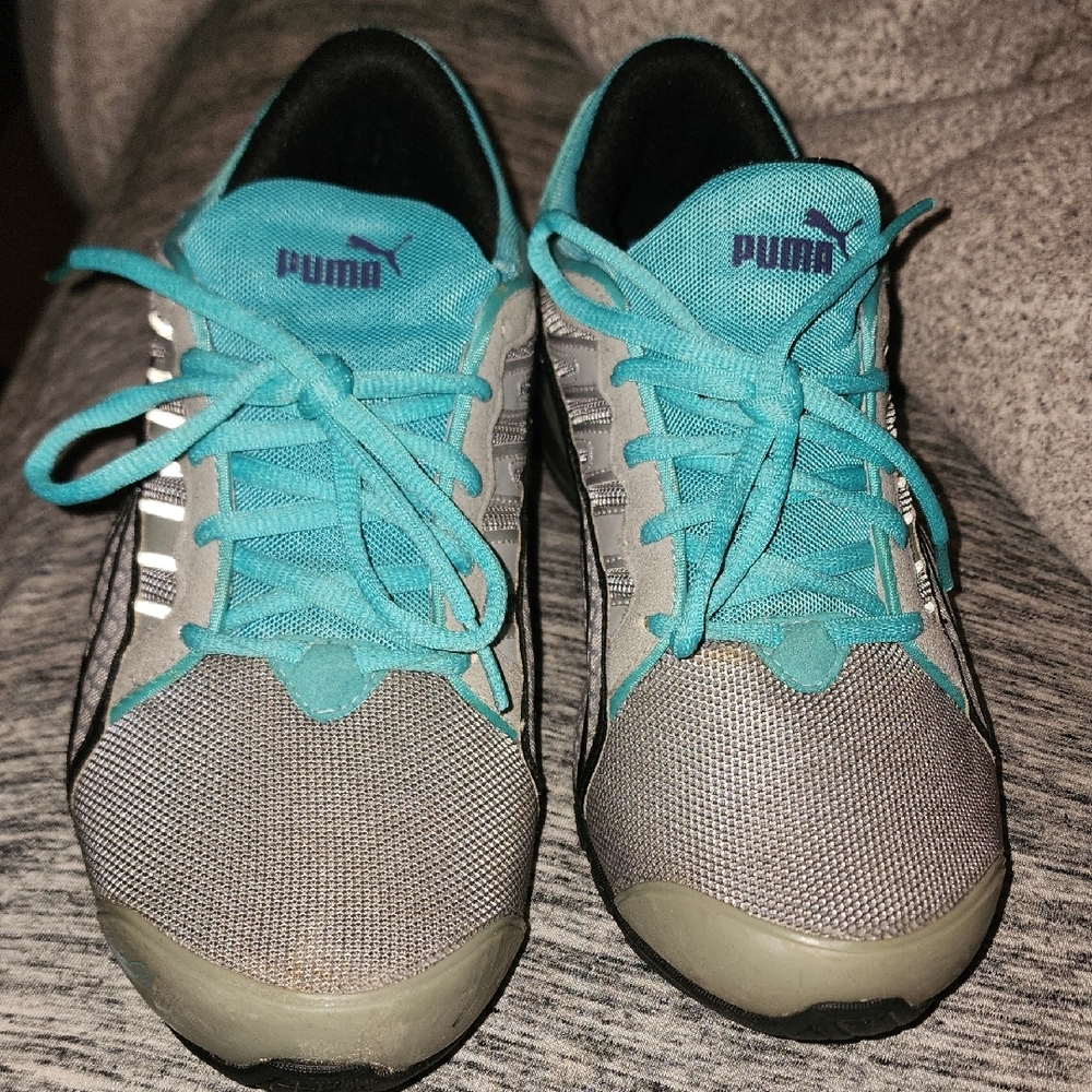 Puma Teal and Gray Athletic Shoes